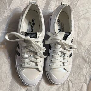 Adidas Nizza Iridescent Women's Classic White and Black Sneakers Size 7